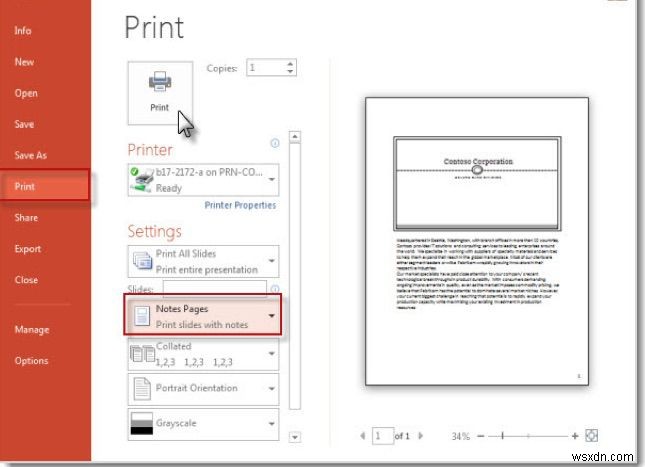 नोट्स के साथ PowerPoint स्लाइड कैसे प्रिंट करें