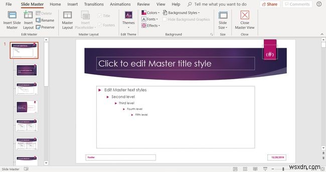 PowerPoint स्लाइड मास्टर लेआउट का उपयोग कैसे करें