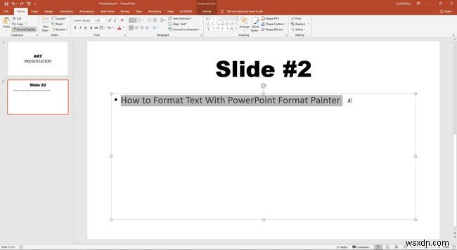 PowerPoint Format Painter के साथ टेक्स्ट को कैसे फॉर्मेट करें