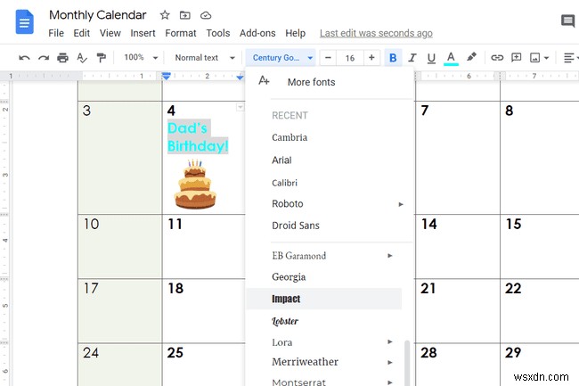 Google डॉक्स में कैलेंडर टेम्प्लेट का उपयोग कैसे करें