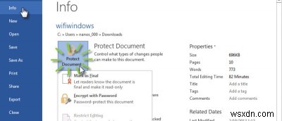 Microsoft Word 2013 में अपने दस्तावेज़ को सुरक्षित रखने के 3 तरीके