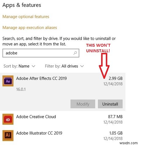Adobe Creative Cloud Products को Windows 10 PC से अनइंस्टॉल कैसे करें