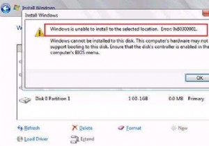 Windows 7 या Vista में  Windows चयनित स्थान पर स्थापित करने में असमर्थ है  को ठीक करें 