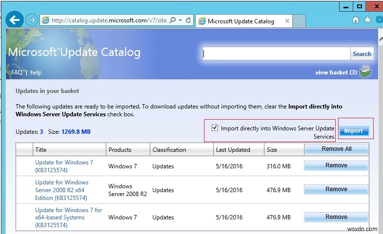 Microsoft अद्यतन कैटलॉग से WSUS में अद्यतन को मैन्युअल रूप से आयात (जोड़ें) कैसे करें? 