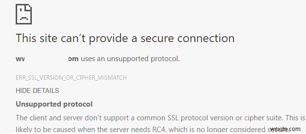 एसएसएल त्रुटि:यह साइट क्रोम, ओपेरा और क्रोमियम में एक सुरक्षित कनेक्शन प्रदान नहीं कर सकती है 