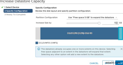 VMware ESXi (vSphere) पर VMFS डेटास्टोर क्षमता बढ़ाना 