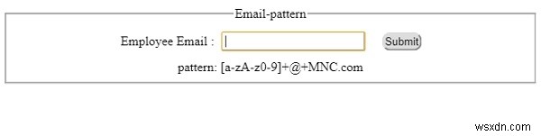 HTML DOM इनपुट ईमेल पैटर्न प्रॉपर्टी 