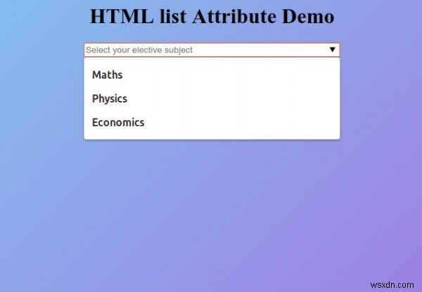 HTML सूची विशेषता 