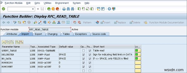 तालिका डेटा लोड करने के लिए मौजूदा RFC, और SAP में तालिकाओं की सूची और BAPI की सूची प्राप्त करने के लिए 