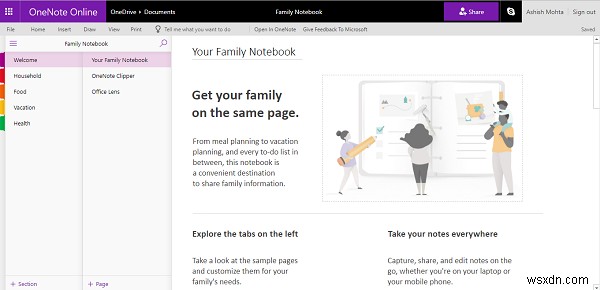 Microsoft परिवार सुविधा का उपयोग करके अपने परिवार के साथ OneNote नोटबुक साझा करें 