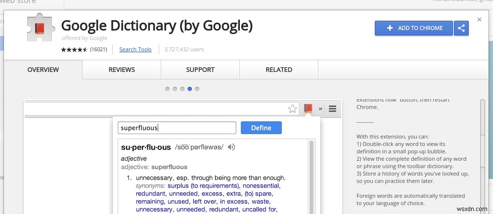 Chrome में शब्दों के अर्थ तुरंत कैसे देखें