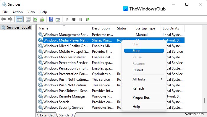 Windows 11/10 पर Wmpnetwk.exe उच्च CPU या मेमोरी उपयोग को ठीक करें 