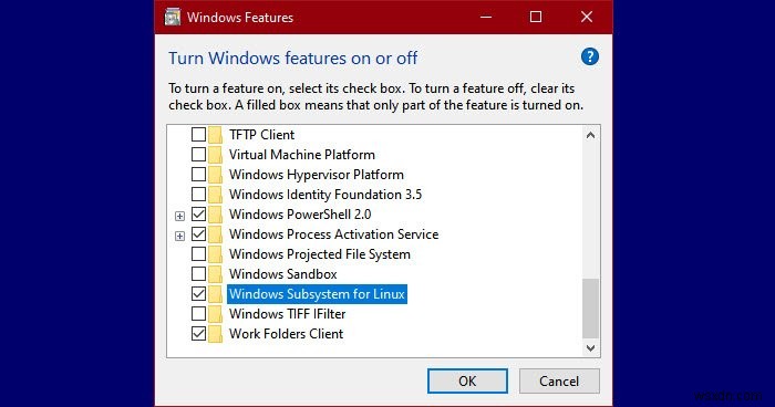 Linux त्रुटि संदेशों और कोड के लिए Windows सबसिस्टम का समस्या निवारण करें 