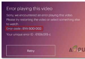 Hulu त्रुटि कोड  BYA-500-002  ठीक करें