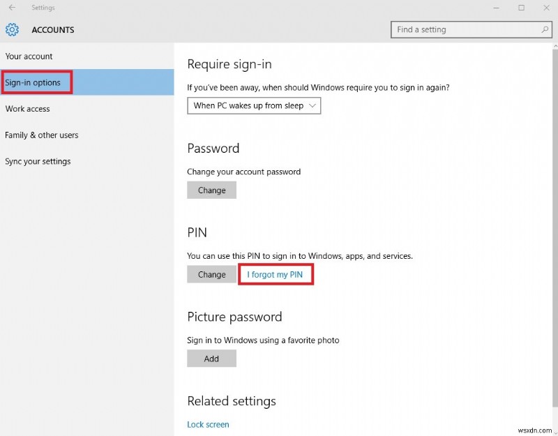 Windows 10 पिन पासवर्ड कैसे रीसेट करें