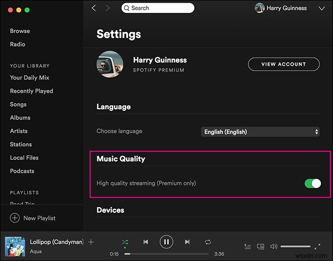 Spotify पर उच्च गुणवत्ता वाला संगीत कैसे स्ट्रीम करें