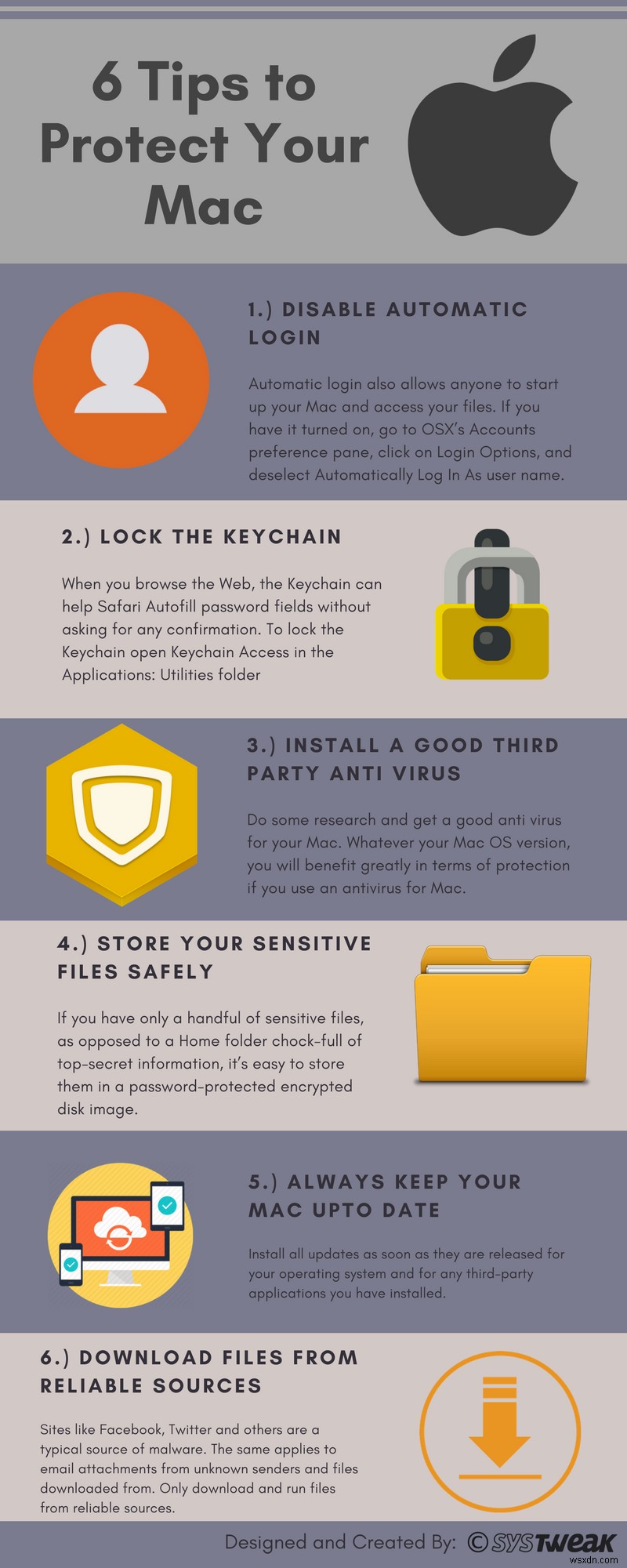6 युक्तियाँ आपके Mac को सुरक्षित रखने के लिए - Infographic