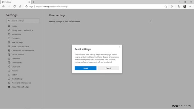Microsoft Edge को रीसेट कैसे करें