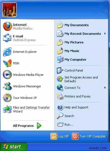 स्निपेट: Windows XP स्टार्ट मेनू से यूजरनेम हटाएं
