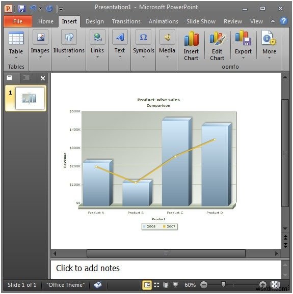 Oomfo: PowerPoint प्रेजेंटेशन के लिए शानदार चार्ट बनाएं