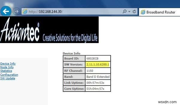 Actiontec ECB6200 फर्मवेयर कैसे अपग्रेड करें