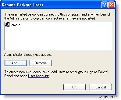 Windows XP या Windows Server 2003 कंप्यूटर को रिमोटली एक्सेस करना