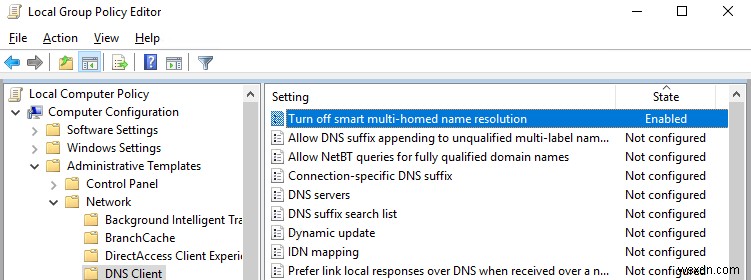 Windows 10 पर VPN के माध्यम से DNS रिज़ॉल्यूशन काम नहीं कर रहा