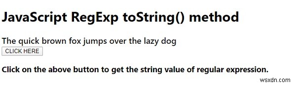JavaScript RegExp toString() मेथड