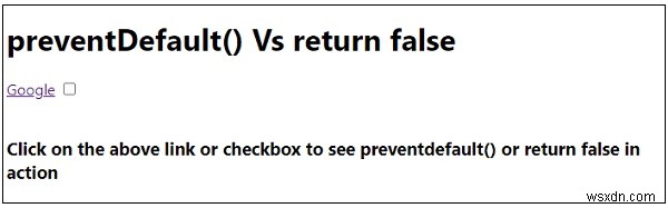 जावास्क्रिप्ट में preventDefault() बनाम return false