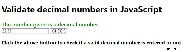JavaScript में दशमलव संख्याओं (Decimal Numbers) को कैसे वैलिडेट करें?