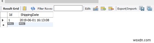 MySQL Workbench में टाइमस्टैम्प फ़ील्ड पर NOW() कैसे लागू करें?