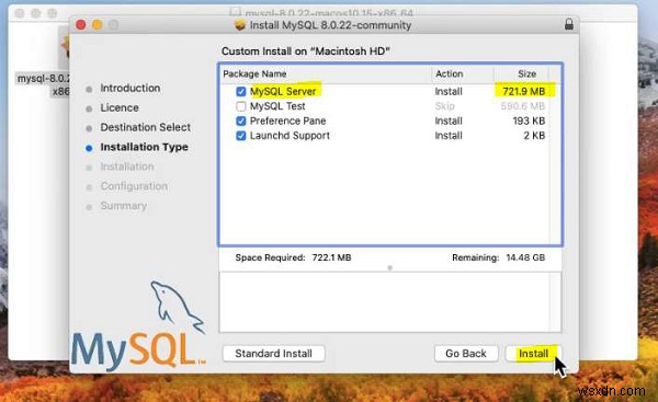 macOS पर MySQL इंस्टॉल करना