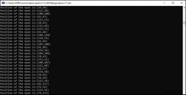 OpenCV में C++ का उपयोग करके आंख को ट्रैक करें