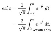 C++ में cmath का उपयोग करके त्रुटि फ़ंक्शन