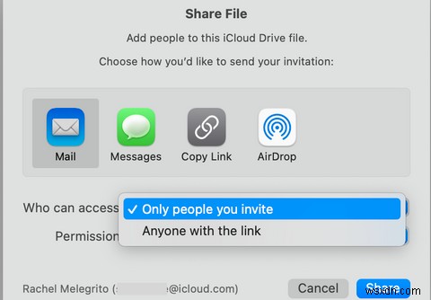 iCloud से फाइलें और फोल्डर कैसे शेयर करें