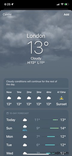 iPhone के वेदर ऐप में लोकेशन कैसे जोड़ें, पुनर्व्यवस्थित करें, और डिलीट करें