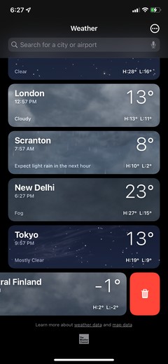 iPhone के वेदर ऐप में लोकेशन कैसे जोड़ें, पुनर्व्यवस्थित करें, और डिलीट करें