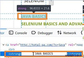 XPATH का उपयोग करके वाले टेक्स्ट को खोजना
