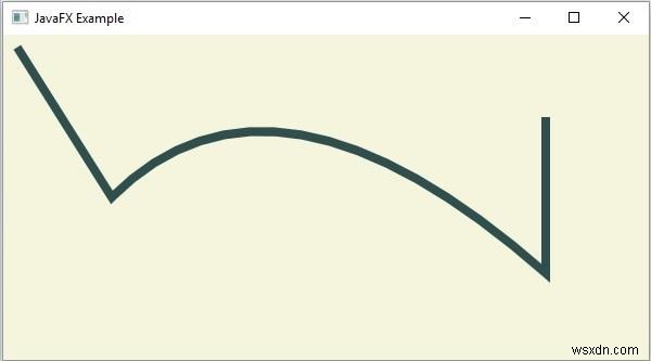 JavaFX में पथ तत्व द्विघात वक्र (Quadratic Curve) कैसे बनाएं?