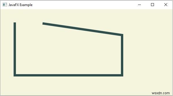 JavaFX में पथ तत्व ऊर्ध्वाधर रेखा (Vertical Line) कैसे बनाएं?