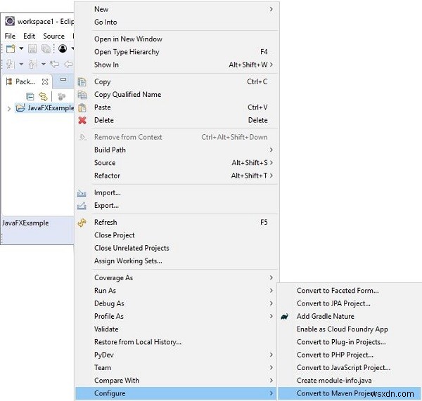 Eclipse के साथ JavaFX सेटअप