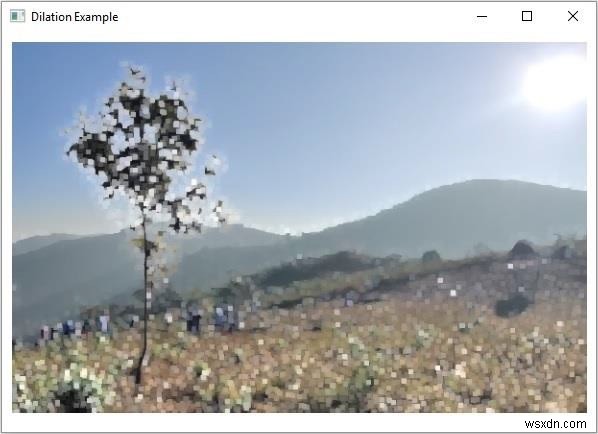 इमेज प्रोसेसिंग/OpenCV इमेज डायलेशन Java उदाहरण।