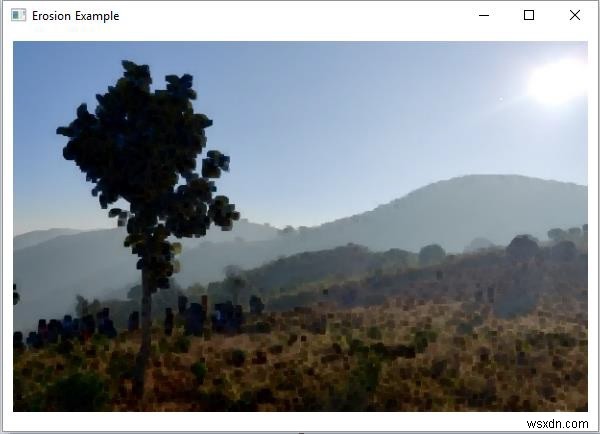 इमेज प्रोसेसिंग/OpenCV इमेज इरोजन Java उदाहरण।