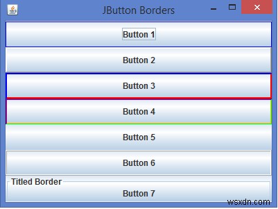 Java में JButton पर विभिन्न बॉर्डर्स कैसे लागू करें?