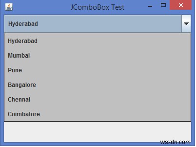 Java में JComboBox आइटम्स पर बॉर्डर कैसे सेट करें?