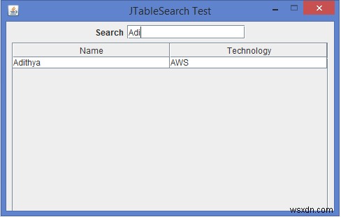 Java में JTable की सर्च कार्यक्षमता कैसे इम्प्लीमेंट करें?