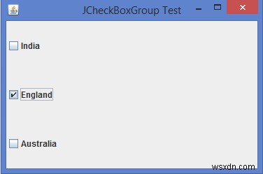 Java में JCheckBox से एक समय में एक आइटम कैसे चुनें?