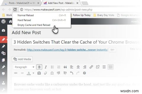 Chrome कैश को तुरंत साफ़ करने वाले 3 छिपे हुए स्विच