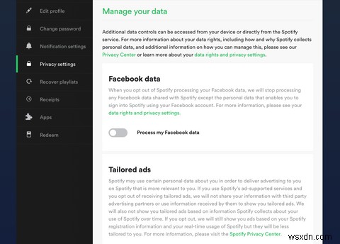 Spotify को Facebook के साथ अपना डेटा साझा करने से कैसे रोकें