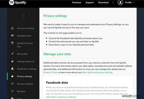 Spotify को Facebook के साथ अपना डेटा साझा करने से कैसे रोकें